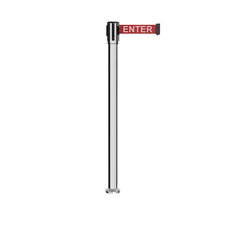 Retractable Belt Fixed Stanchion, 2ft Pol.Steel Post  11ft. R.Cau